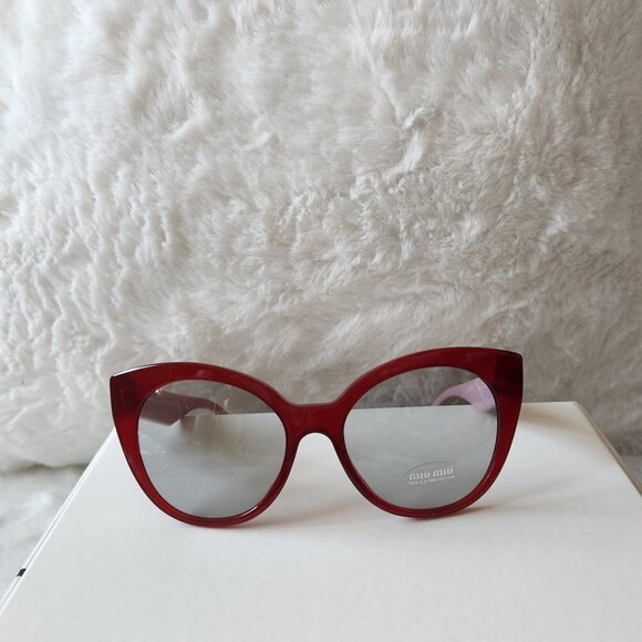 Miu Miu Accessories - MIU MIU 0MU 07 RSA TKW5J0 OPAL BORDEAUX/GREY SUNGLASSES